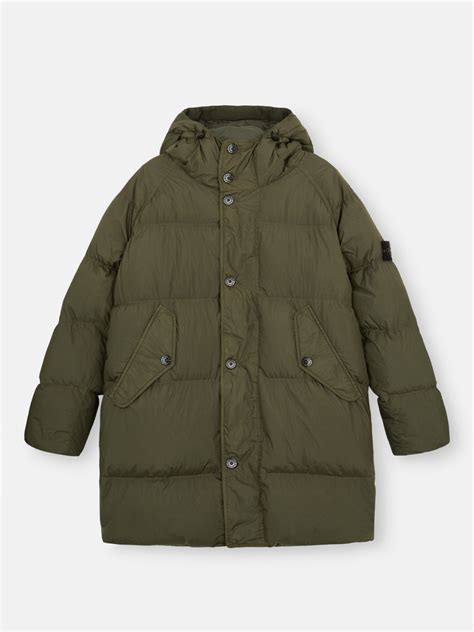 stone island crinkle rep ny parka khaki green